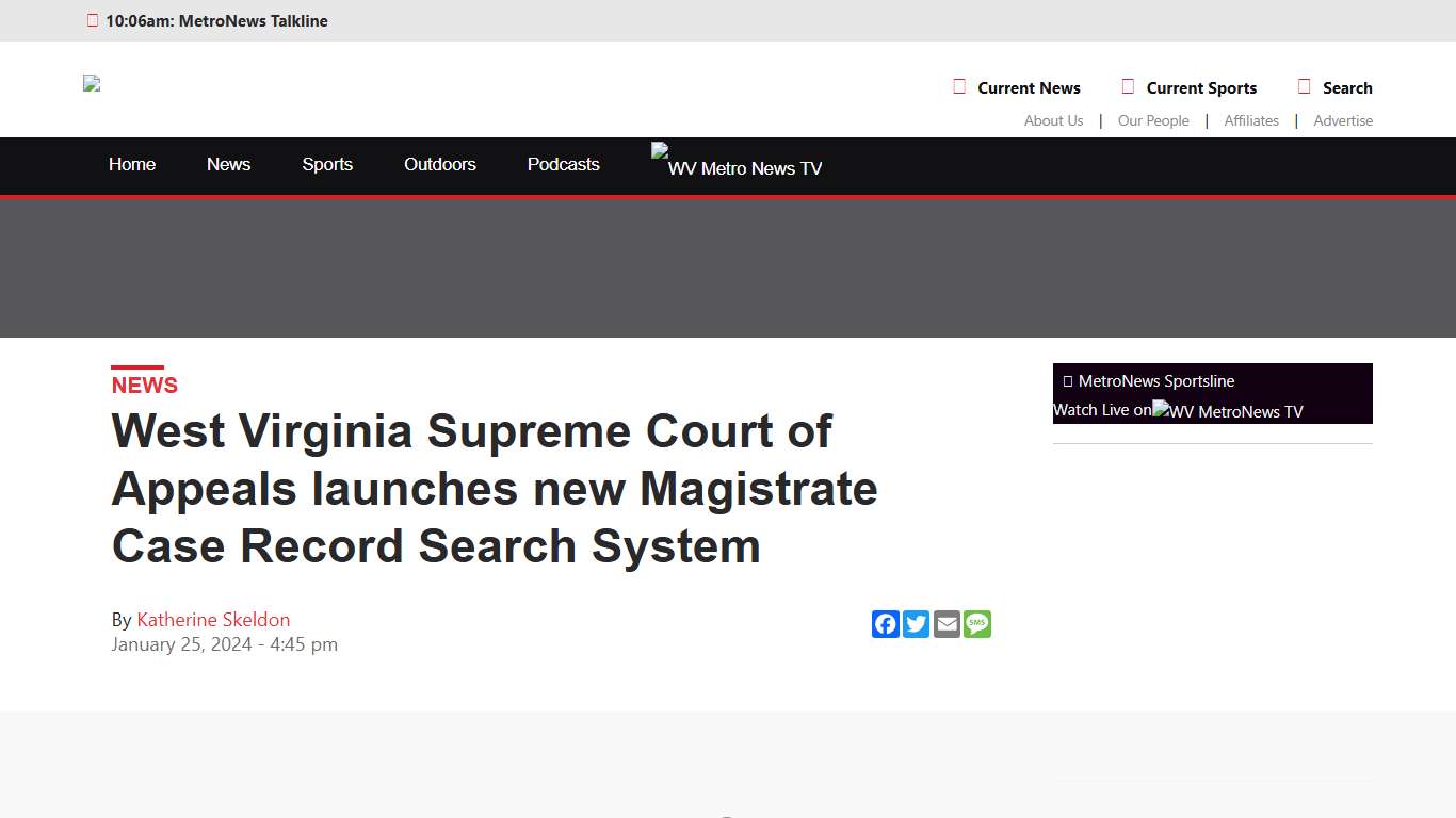 West Virginia Supreme Court of Appeals launches new Magistrate Case Record Search System - WV MetroNews