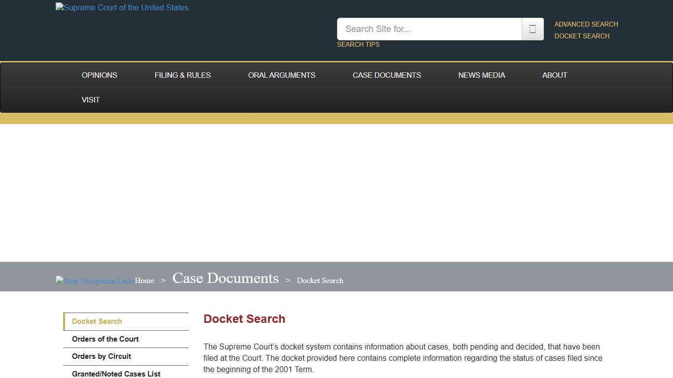 Docket Search - Supreme Court of the United States